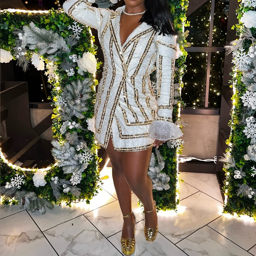 Gorgeous White Embellished Dress